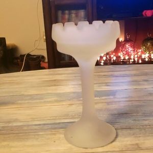 Partylite frosted glass candle holder